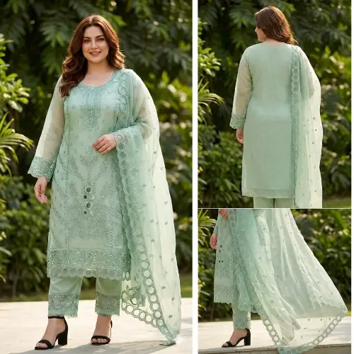 Exclusive Embroidered Georgette Salwar Kameez 4 Piece